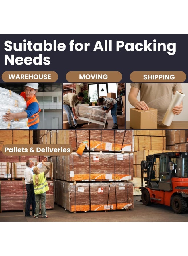 UKR Heavy Duty Stretch Film Wrap Roll 30cm | 1.1KG Each 900g Film 200g Core Tear-Resistant Clear Plastic Shrink Wrap for Packing, Moving, Pallet Wrapping, Warehouse, Storage & Shipping - 3 Roll - Image 5